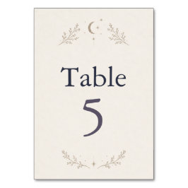 Cartão de Número da Mesa de Casamento Celestial