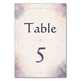 Cartão de Número da Mesa de Casamento Celestial