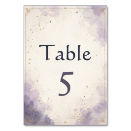 Cartão de Número da Mesa de Casamento Celestial
