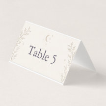 Cartão de Número da Mesa de Casamento Celestial