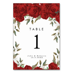 cartão de número da mesa de casamento do rosa verm