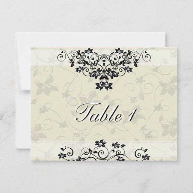 Cartão de Número da Mesa de Casamento - Floral Pre (Frente)