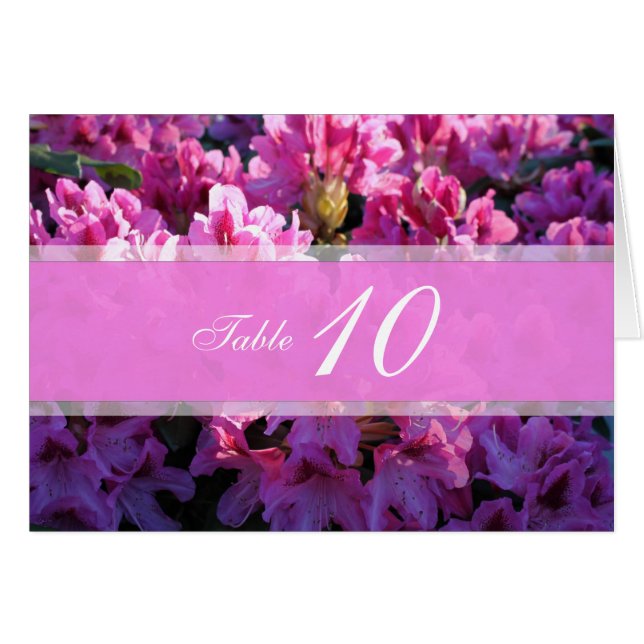 Cartão de número da mesa jante de flores de azalea (Frente horizontal)