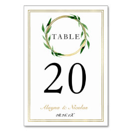 Cartão de Número da Tabela de Casamento de Faux Wr
