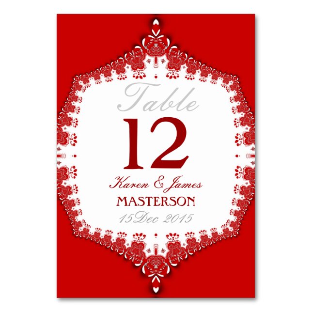 Cartão de Número da Tabela de Casamento de Luz Ver (Frente)