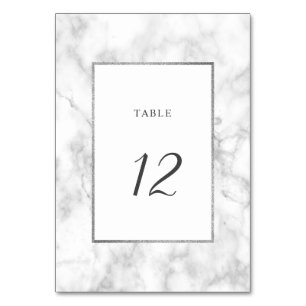 Cartão de Número da Tabela de Casamento de Marble
