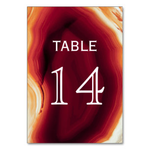 Cartão de número da tabela de casamento do geodo d