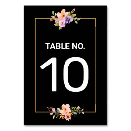 Cartão de Número da Tabela de Casamento Elegante D