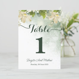 Cartão de Número da Tabela de Casamento Elegante V