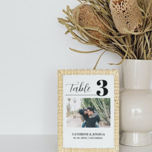 Cartão de número da tabela de decoração de Casamen