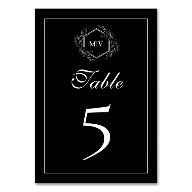 Cartão de Número da Tabela de Repouso do Monograma (Frente)