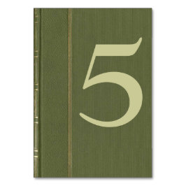Cartão de Número da Tabela do Livro Verde Vintage