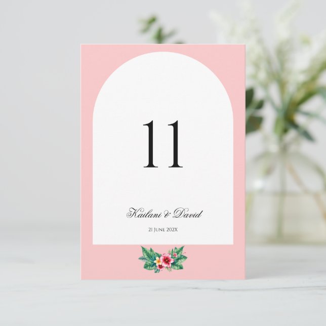 Cartão de número da tabela do tema do casamento fl (Em pé/Frente)