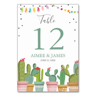 Cartão de Número da Tabela Fiesta Rustic Wedding C