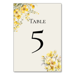 Cartão de Número de Mesa amarelo dourado Quinceane