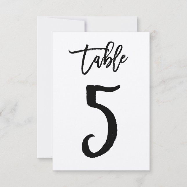 Cartão de Número de Mesa Chic Kraft com Letra Manu (Frente)