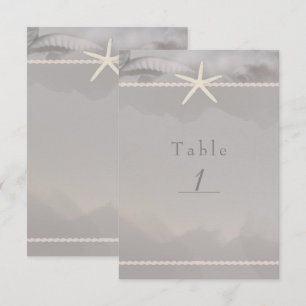 Cartão de Número de Mesa Cinza Estrela-do-Mar Prai
