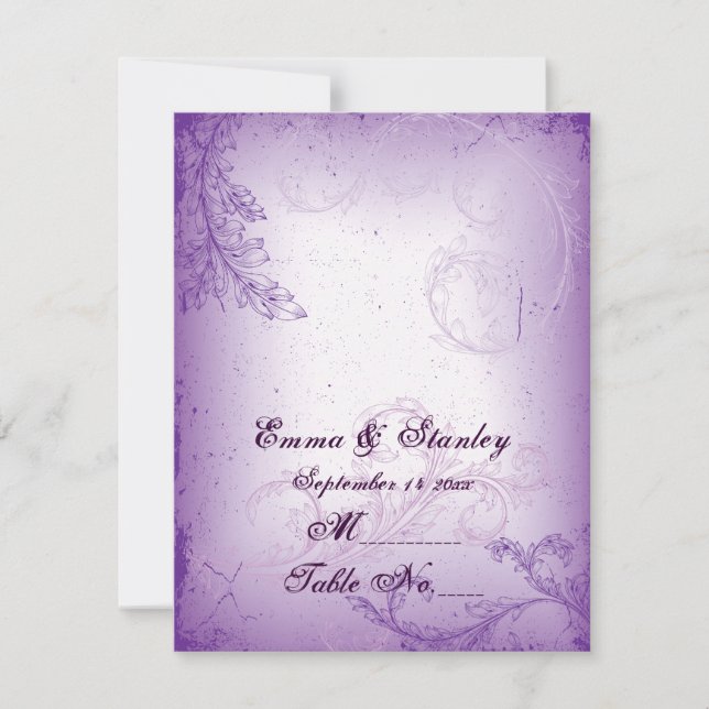 Cartão de número de mesa com folha de pergaminho l (Frente)