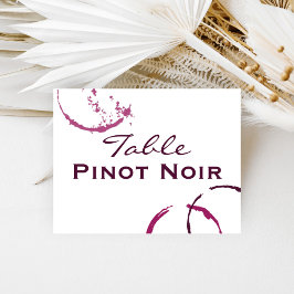 Cartão de Número de Mesa com Mancha de Vinho Borgo