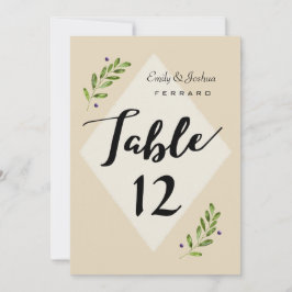 Cartão de Número de Mesa de Casamento Botânico Sim