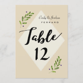 Cartão de Número de Mesa de Casamento Botânico Sim