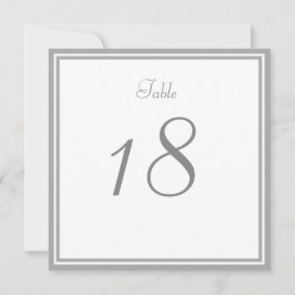 Cartão de Número de Mesa de Casamento Cinza Claro