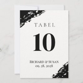 Cartão de Número de Mesa de Casamento com Aquarela