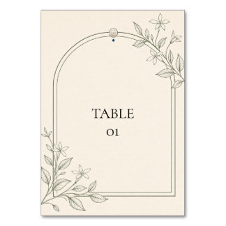 Cartão de Número de Mesa de Casamento com Arco Bot