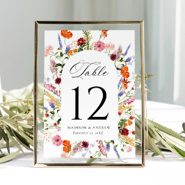 Cartão de Número de Mesa de Casamento com Arco de 