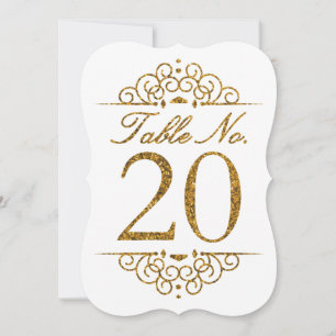 Cartão de Número de Mesa de Casamento com Efeito B