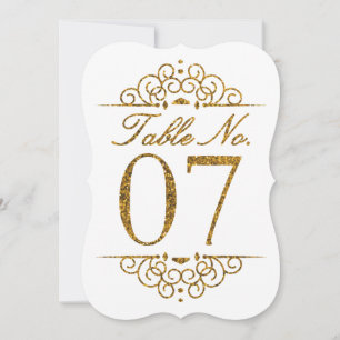 Cartão de Número de Mesa de Casamento com Efeito B
