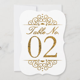 Cartão de Número de Mesa de Casamento com Efeito B