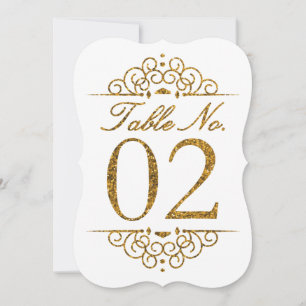 Cartão de Número de Mesa de Casamento com Efeito B
