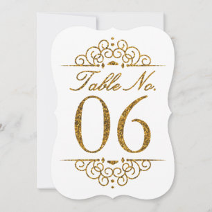 Cartão de Número de Mesa de Casamento com Efeito B