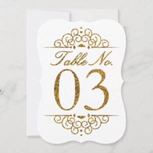 Cartão de Número de Mesa de Casamento com Efeito B