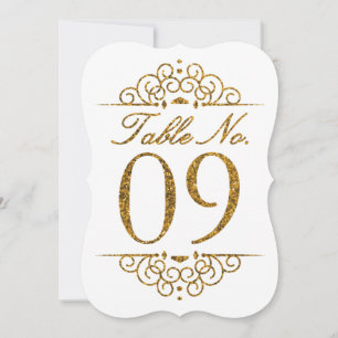 Cartão de Número de Mesa de Casamento com Efeito B