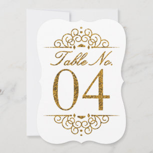 Cartão de Número de Mesa de Casamento com Efeito B