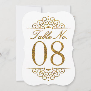 Cartão de Número de Mesa de Casamento com Efeito B
