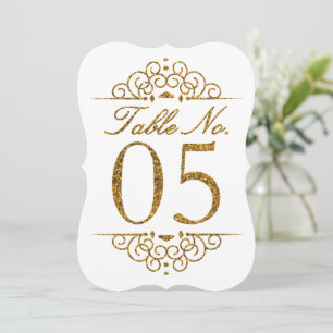 Cartão de Número de Mesa de Casamento com Efeito B