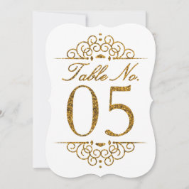 Cartão de Número de Mesa de Casamento com Efeito B