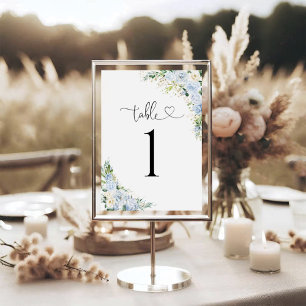 Cartão de Número de Mesa de Casamento com Flores e