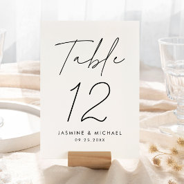 Cartão de Número de Mesa de Casamento com Letra Pr
