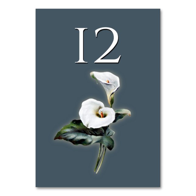 Cartão de Número de Mesa de Casamento com Lírio Ca (Frente)