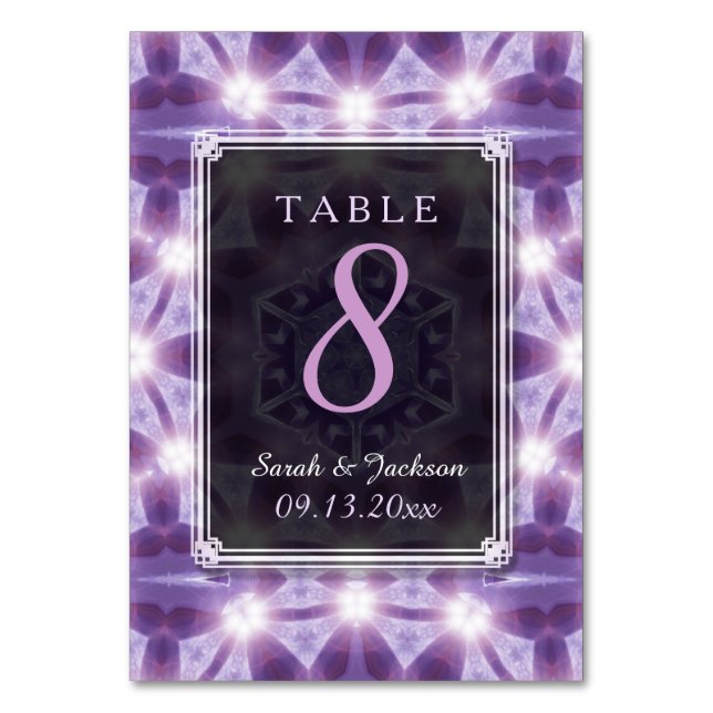 Cartão de Número de Mesa de Casamento com Magia Ro (Verso)