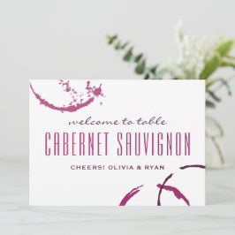 Cartão de Número de Mesa de Casamento com Mancha d