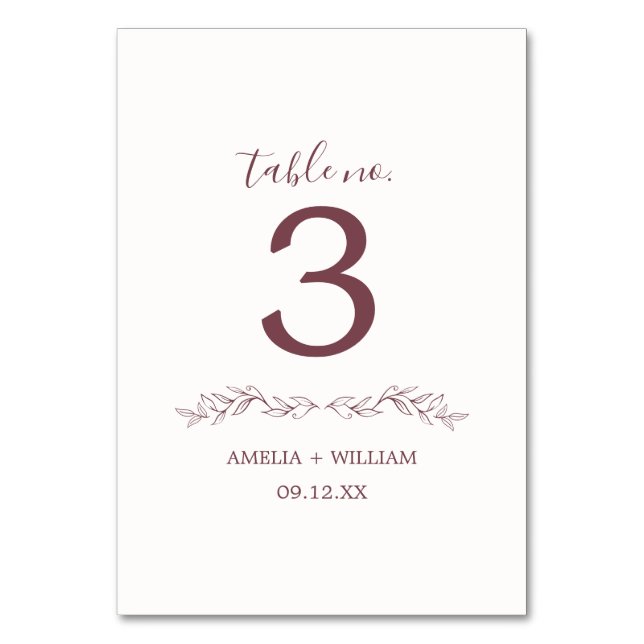 Cartão de Número de Mesa de Casamento com Monogram (Verso)
