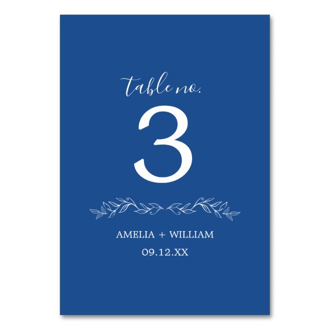 Cartão de Número de Mesa de Casamento com Monogram (Verso)