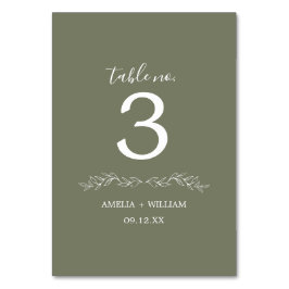 Cartão de Número de Mesa de Casamento com Monogram
