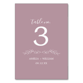 Cartão de Número de Mesa de Casamento com Monogram