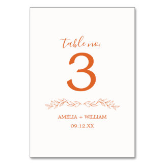 Cartão de Número de Mesa de Casamento com Monogram